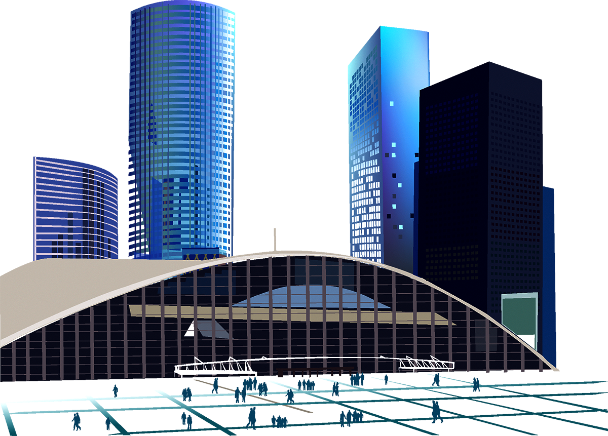 High Rise Building Architecture Illustration Highrise - Modern Building City Building Png (1200x861), Png Download