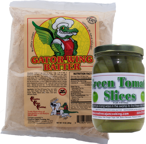 Fried Green Tomato Kit With Gator Wing Batter - Creative Cajun Cooking Gator Wing Batter (500x493), Png Download