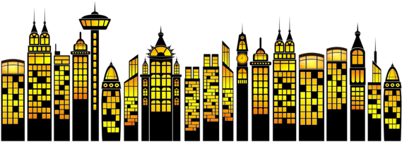 Skyscraper Clipart - Buildings Clip Art Png (586x211), Png Download