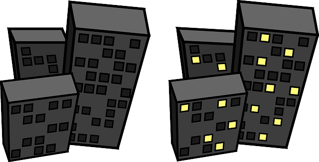 Buildings, City, Skyscraper - Bloki Rysunek (640x326), Png Download