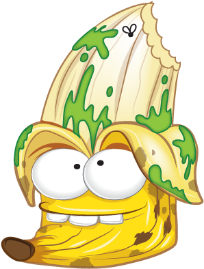 Squished-banana - Grossery Gang Squished Banana (412x406), Png Download