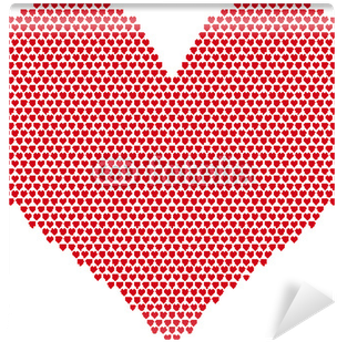 Red Heart With Heart Grid Pattern Wall Mural - Patchwork (400x400), Png Download