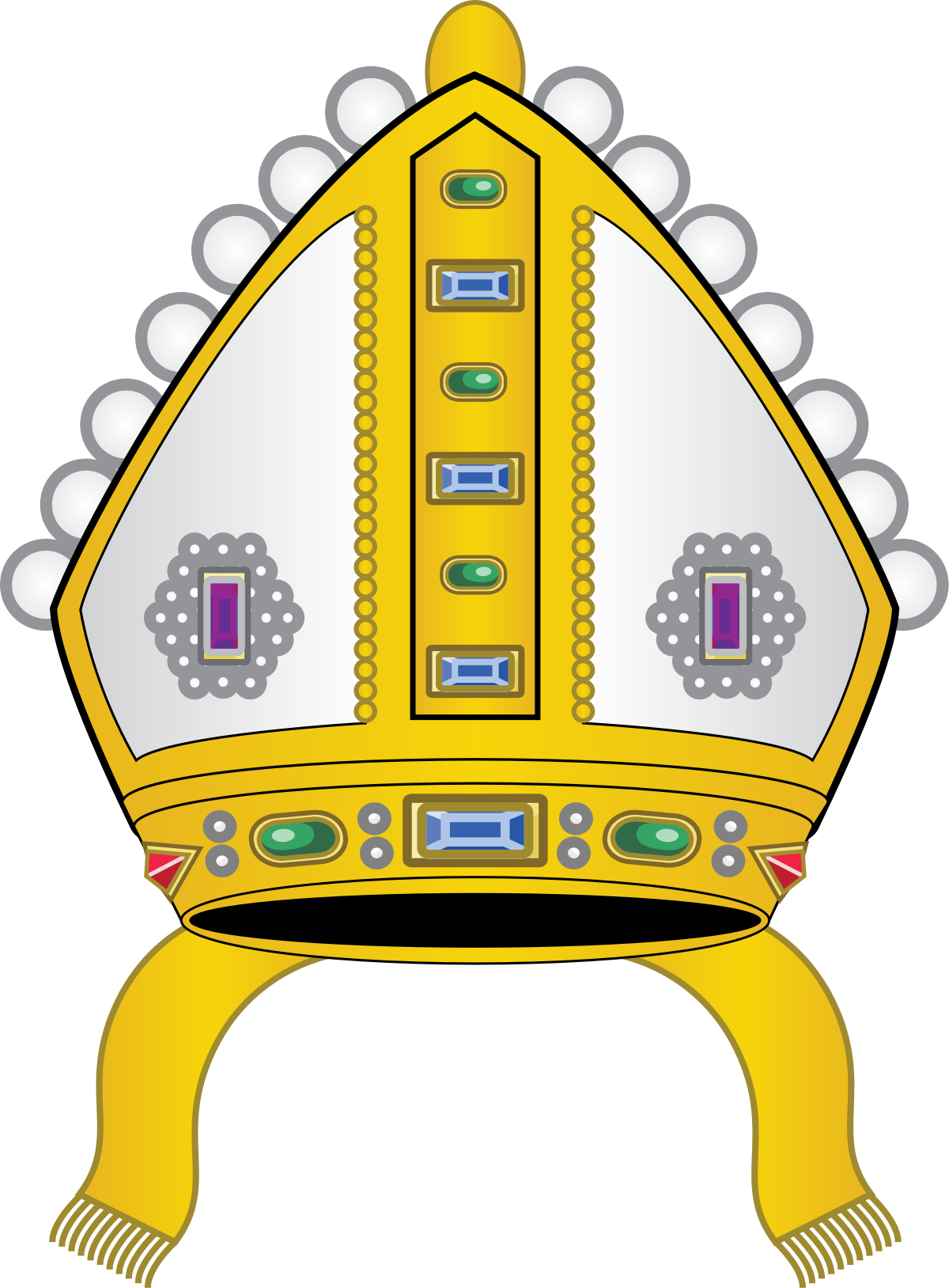 Mitre Wikipedia - Pope Hat Clip Art (1200x1628), Png Download