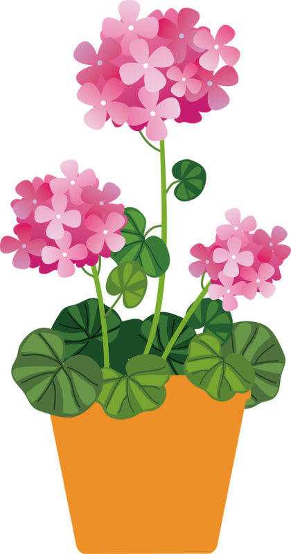 E2576a88 - Pink Flowers Pot Clipart (420x800), Png Download