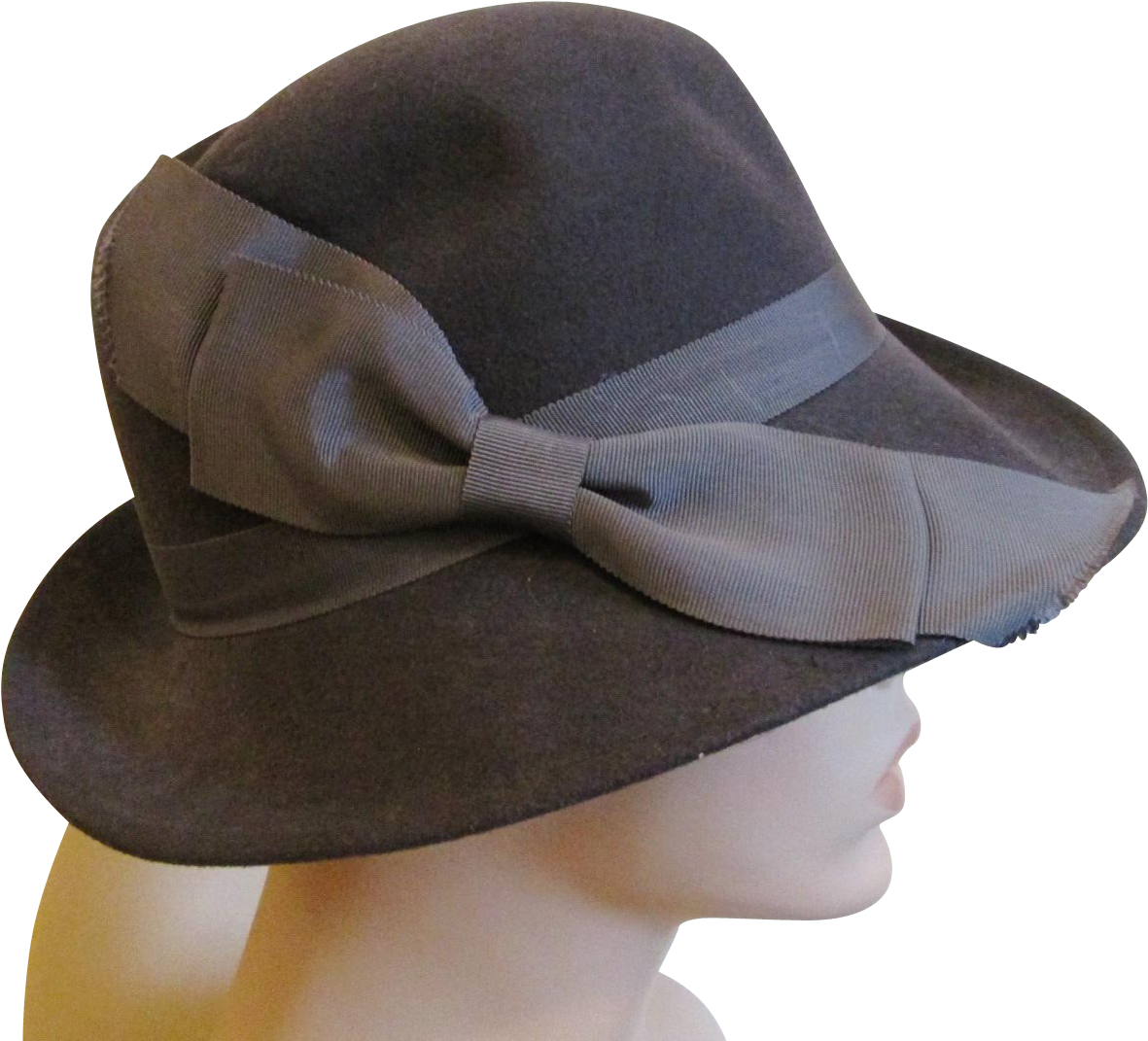 Womens Grey Fedora Hat Vintage 1960s George W - Felt (1180x1180), Png Download