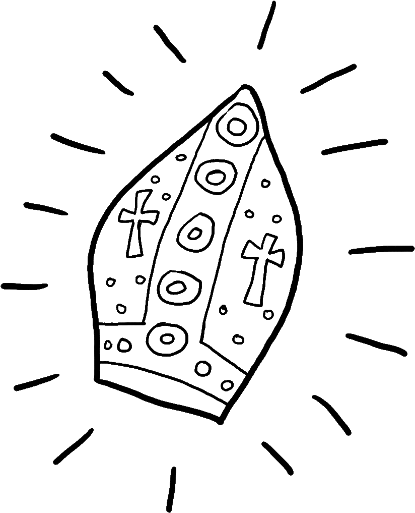 Image Black And White Library Mitre Coloring Book Bishop - Pope Drawing (940x1222), Png Download