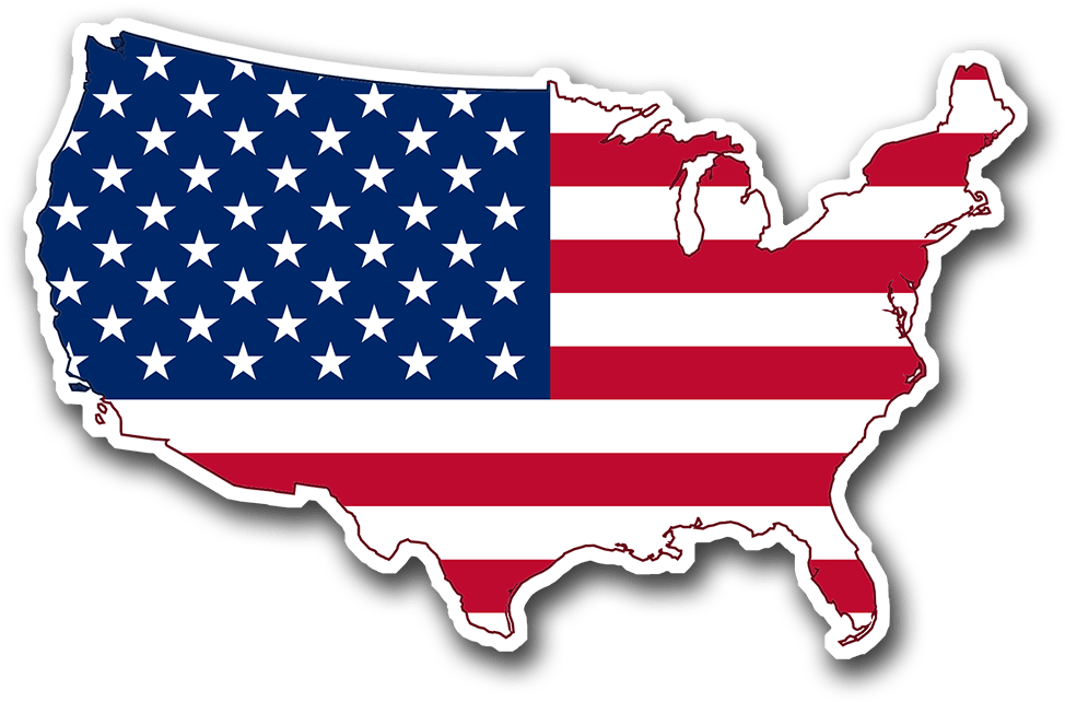 United States Map - North America Map With Flag (1000x1000), Png Download