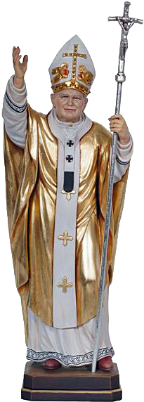Pope John Paul 2 Statue (268x579), Png Download