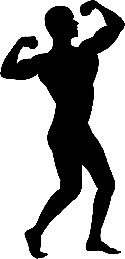 Muscle Man Silhouette Clip Art At Getdrawings - Muscle Man Silhouette (473x981), Png Download