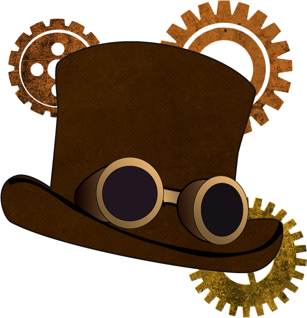 Steampunk Hat And Gears - Vector Graphics (700x700), Png Download