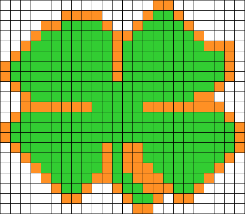 Four Leaf Clover Perler Bead Pattern / Bead Sprite - Four Leaf Clover Perler Bead Patterns (505x442), Png Download