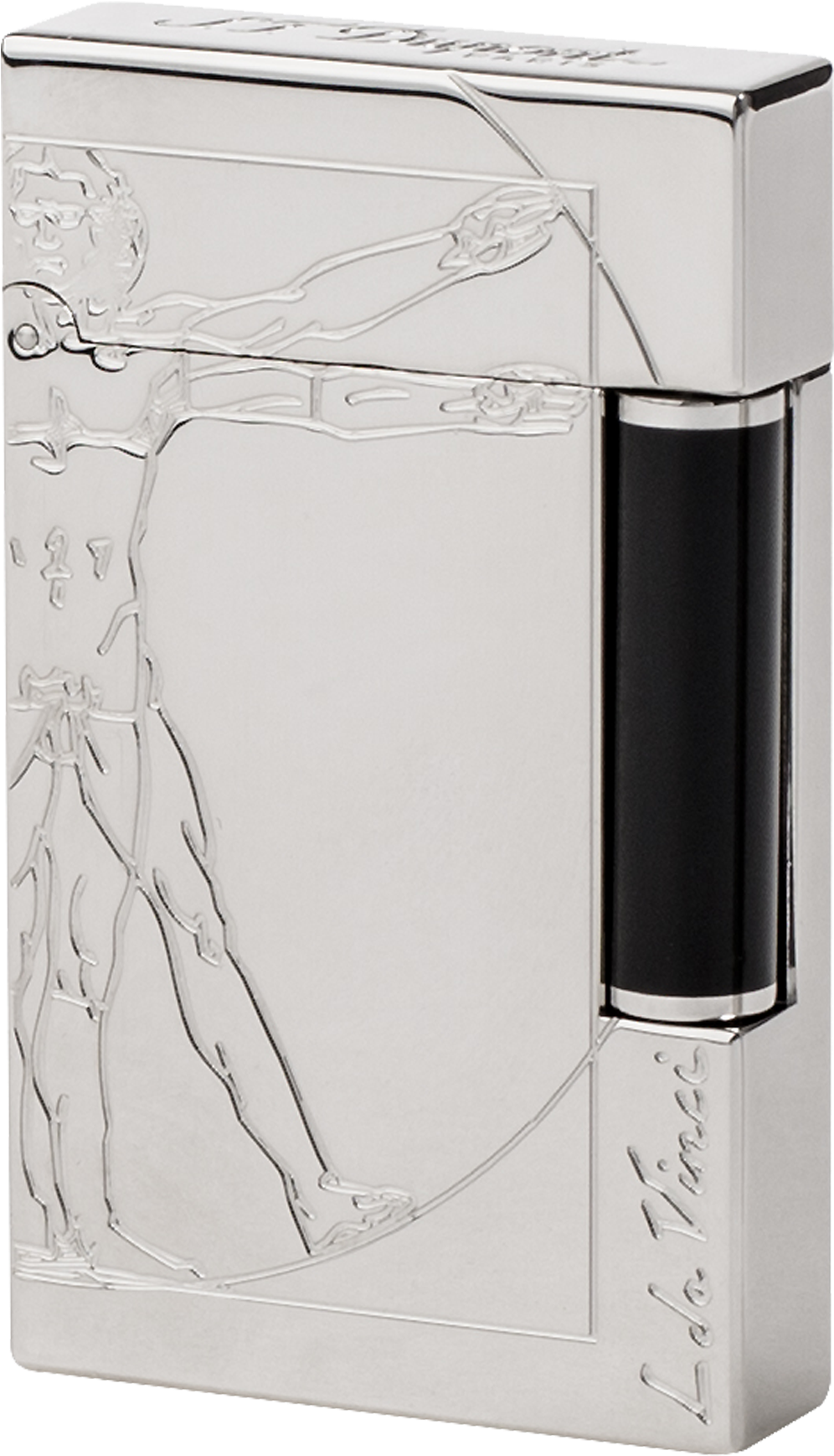 Hover To Zoom - S.t. Dupont Line 2 Vitruvian Man Lighter, Silver (2363x2362), Png Download