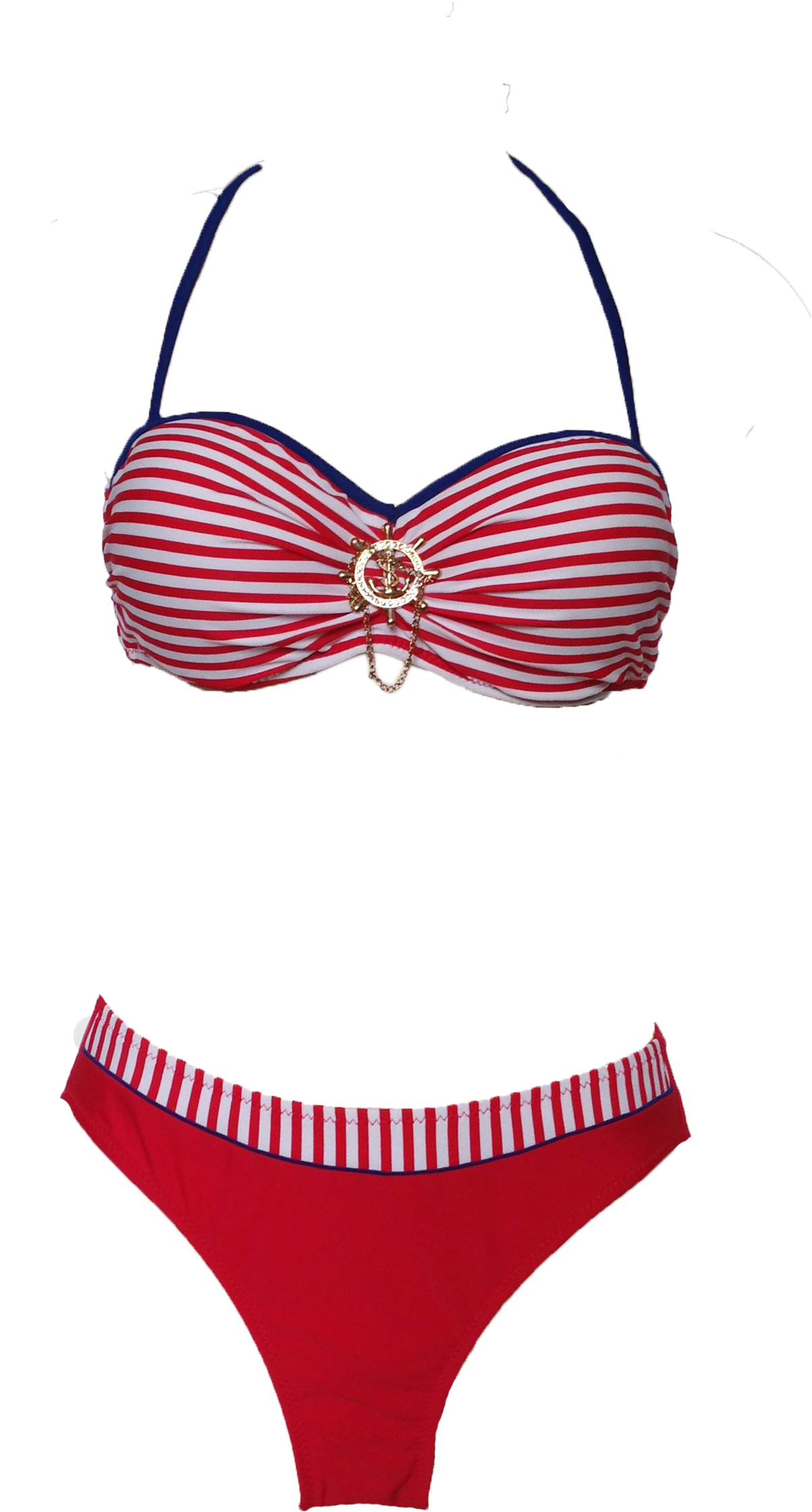 Nautical Red Balconet Bikini - Swimsuit Bottom (2448x3264), Png Download