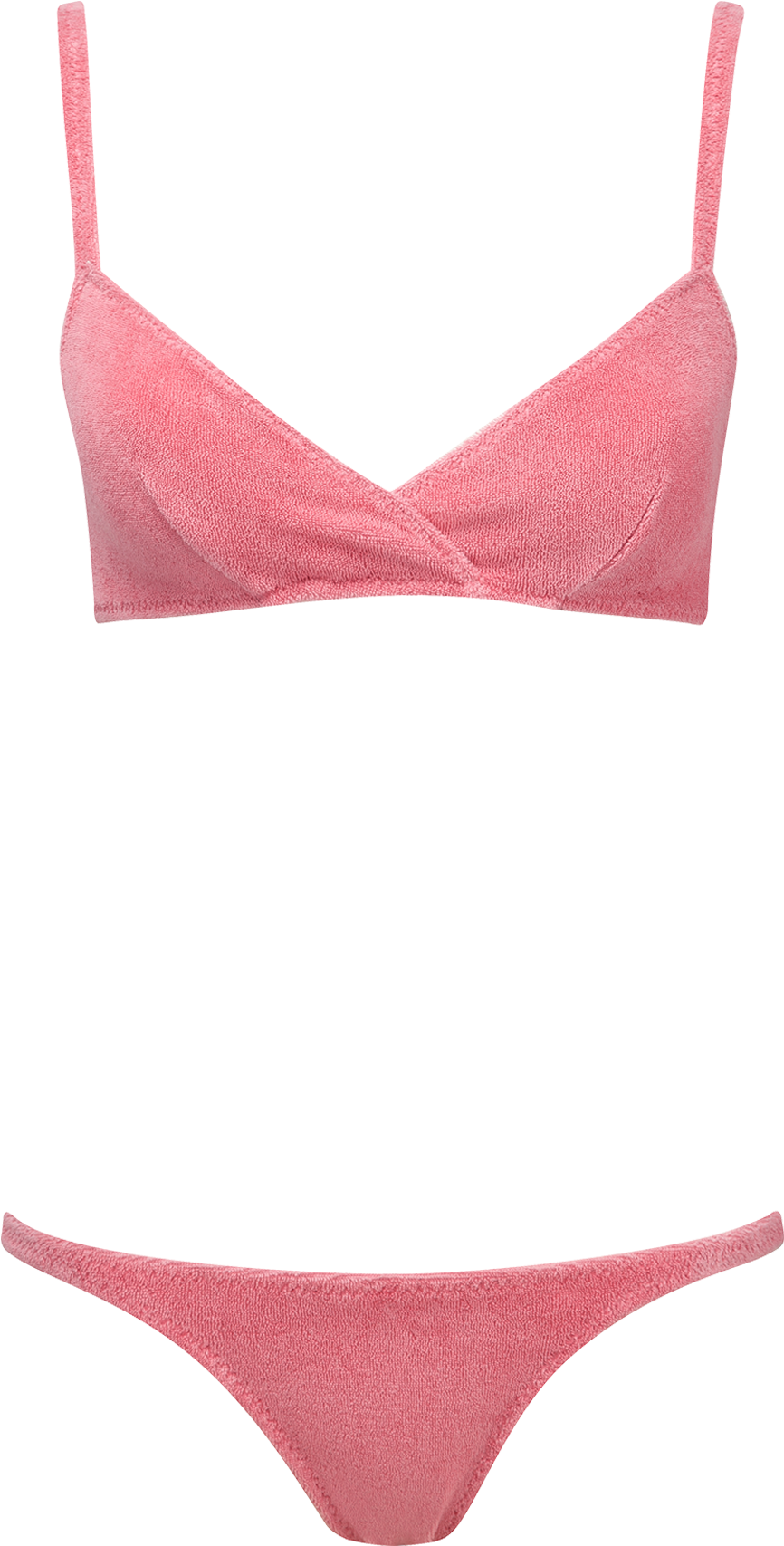 Yasmin Pink Terry Cloth Bikini - Swimsuit (1201x1740), Png Download