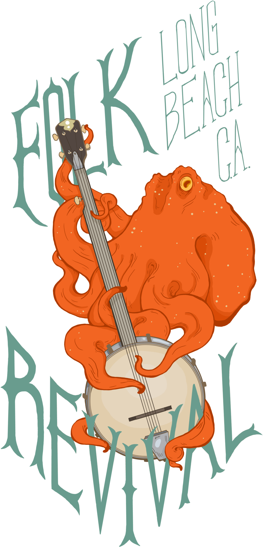 An Octopus Would Make A Killer Banjo Player - Banjo (965x1920), Png Download