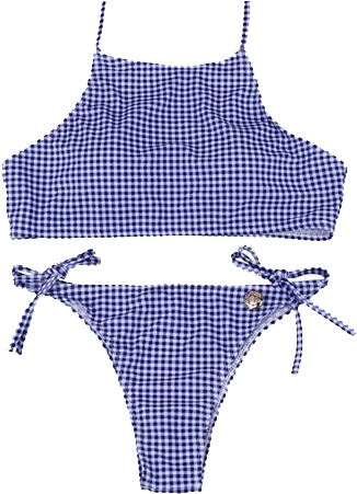 Itgirl Shop Holiday Beach Plaid Open Bikini Aesthetic - Beach (460x460), Png Download