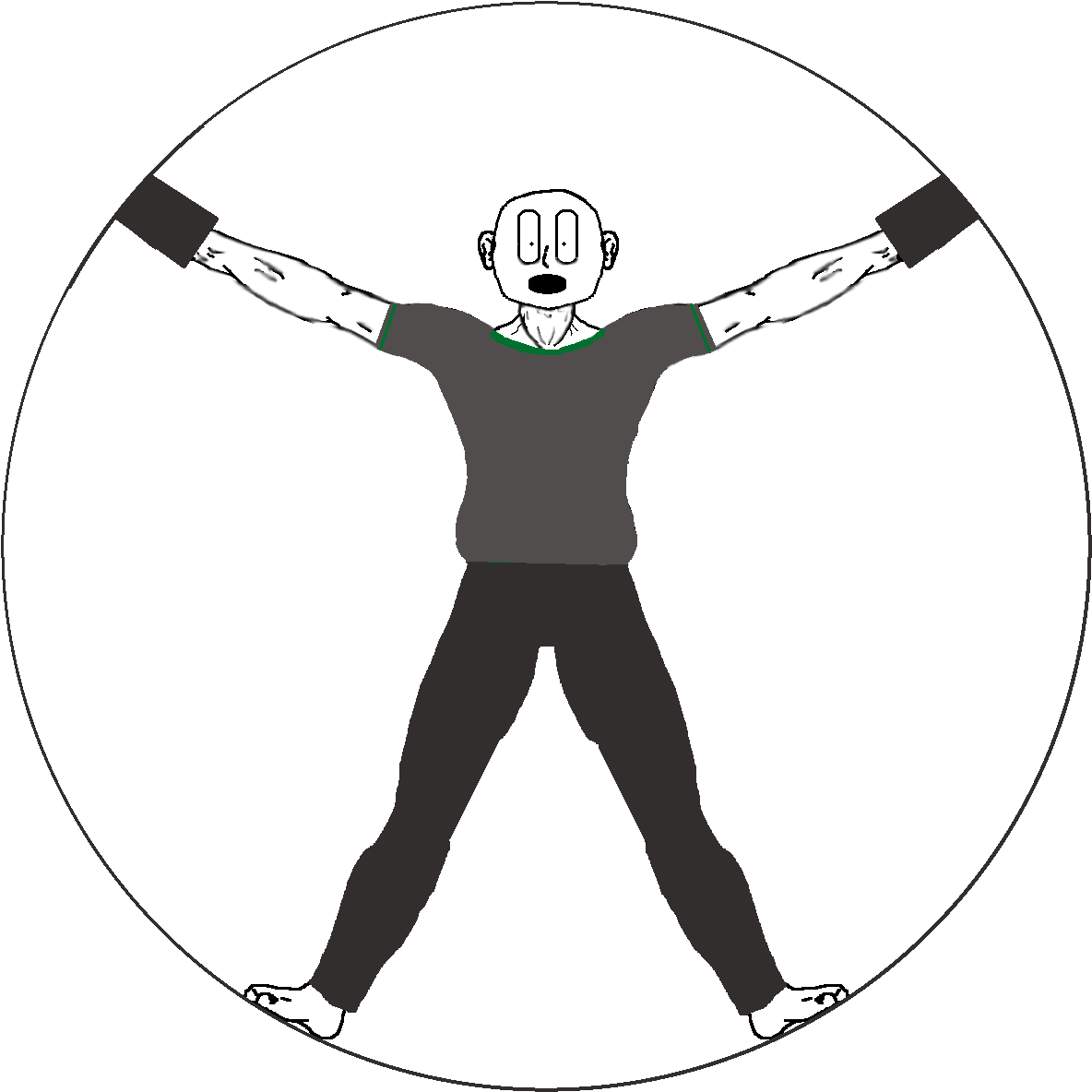 Vitruvian Man Custom (1298x1298), Png Download