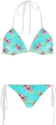 Watercolor Bouquet Custom Bikini Swimsuit - Swimsuit (500x500), Png Download