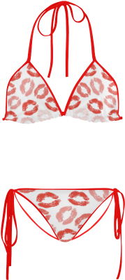Kiss Background Custom Bikini Swimsuit - Shar Pei Con Bikini (500x500), Png Download