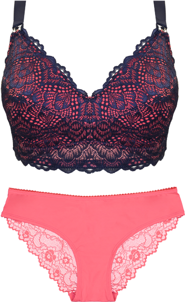 Bra Coral Bikini Brief Set Seta08 2109bikinibrief - Maternity Bras Png (800x741), Png Download