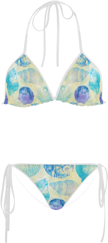 Seashells Custom Bikini Swimsuit - Swimsuit (1000x1000), Png Download
