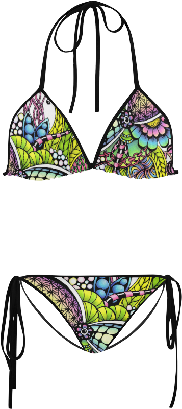 Bright Fantasy Flower In Bright Colors Custom Bikini - Akatsuki Bikini (1000x1000), Png Download