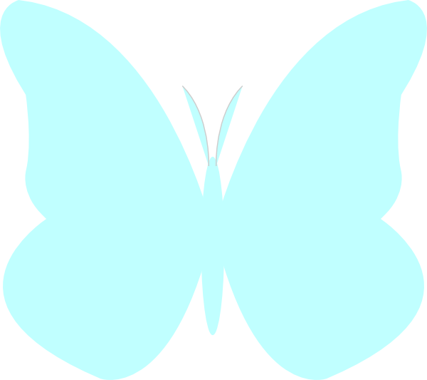 Butterflies Clipart Light Blue - Light Blue Butterfly Clipart (600x533), Png Download