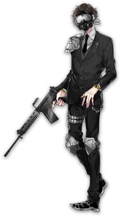 1boy Ammunition Bracelet Brown Hair Chains Fal Formal - Senjuushi Fal (411x737), Png Download