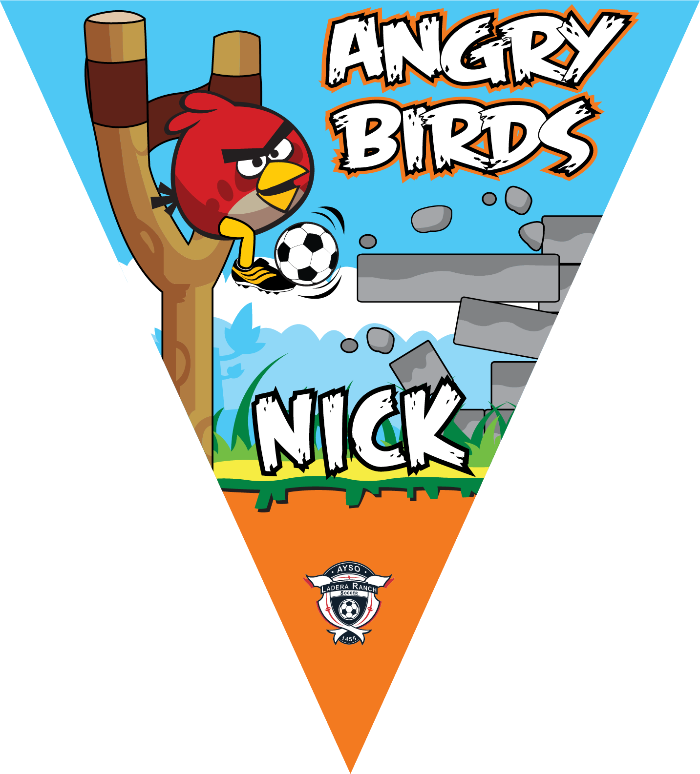 Angry Birds Triangle Individual Team Pennant - Angry Birds Rio Icon (1433x1586), Png Download