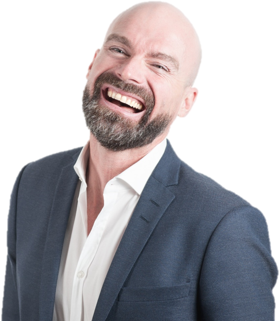 A Man Laughing - Bald With Beard Business (637x714), Png Download