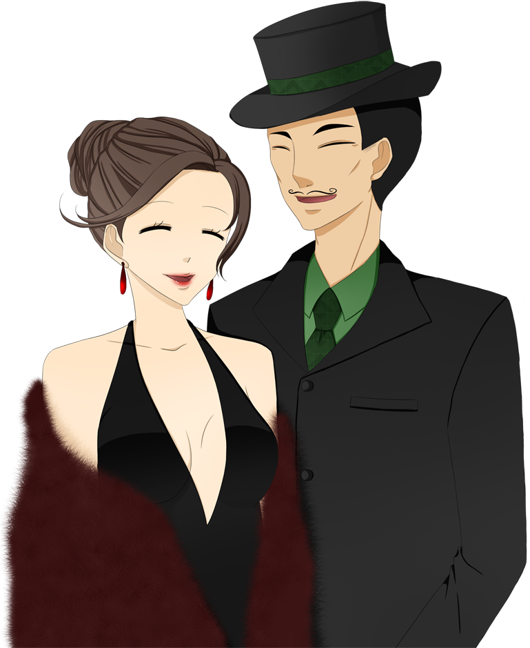 Partygoers Laughing - Tuxedo (768x952), Png Download