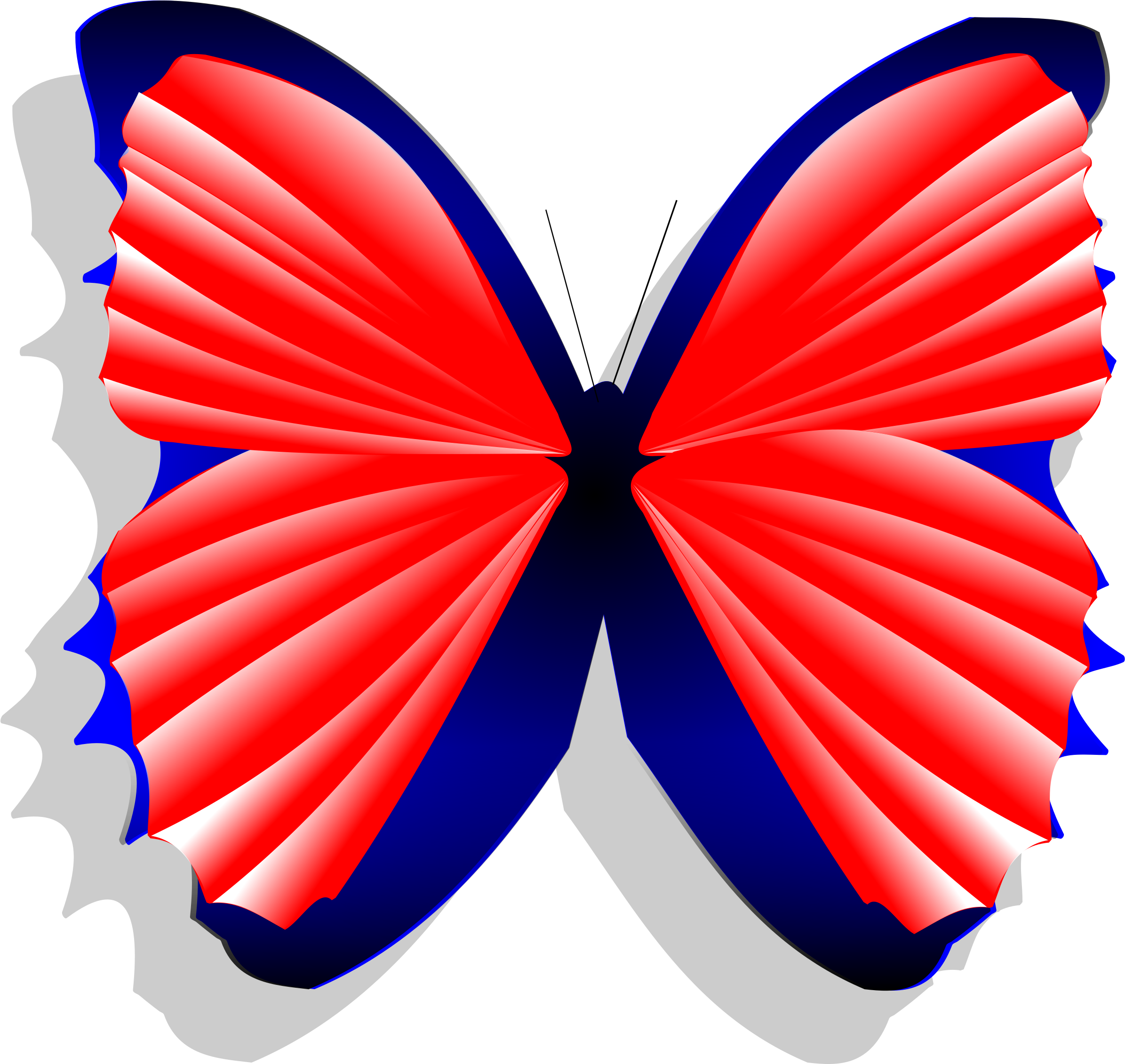 This Free Icons Png Design Of Blue And Pink Butterfly (2400x2260), Png Download