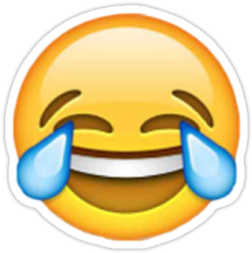 Source - Redbubble - Crying Laughing Emoji No Background (375x360), Png Download