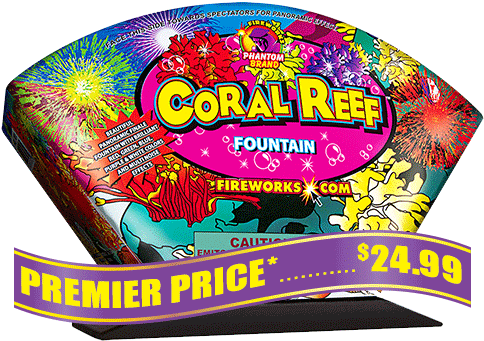 Coral Reef Fountain - Phantom Fireworks Coral Reef (500x500), Png Download
