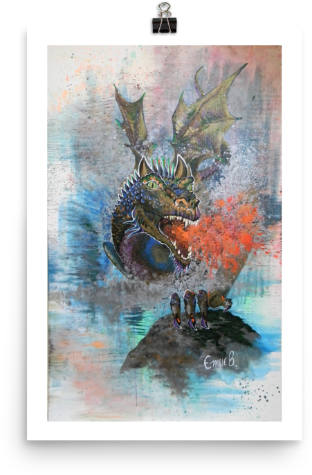 Dragon Mage Poster - Dragon Mage (1000x1000), Png Download