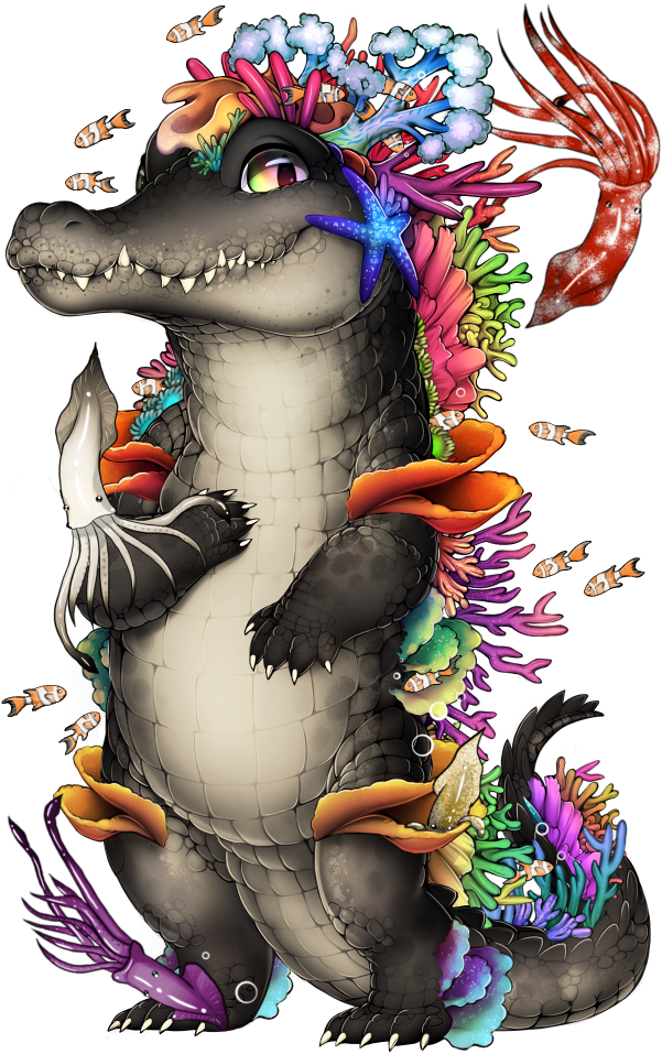 Atoll The Coral Reef Croc - Crocodile Furry (620x967), Png Download