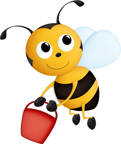Bee With Bucket - Clipart Pictures Of Honey Bees (421x500), Png Download