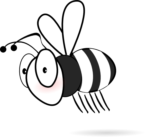 Bees Clipart Outline - Clipart Black And White Bee (600x563), Png Download