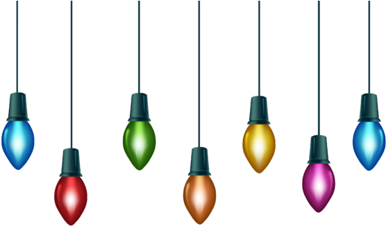 Christmas Lights Clipart Clear - Hanging Christmas Lights Png (570x343), Png Download