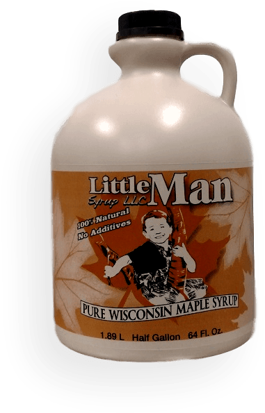 Half Gallon Little Man Syrup Jug - Little Man Syrup Little Man Syrup 100 Pure Wisconsin (570x691), Png Download