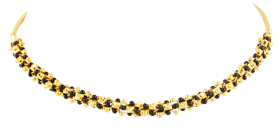 Traditional Mangalsutra With Black Beads In 22kt Yellow - Gold Hand Mangalsutra Designs (400x400), Png Download
