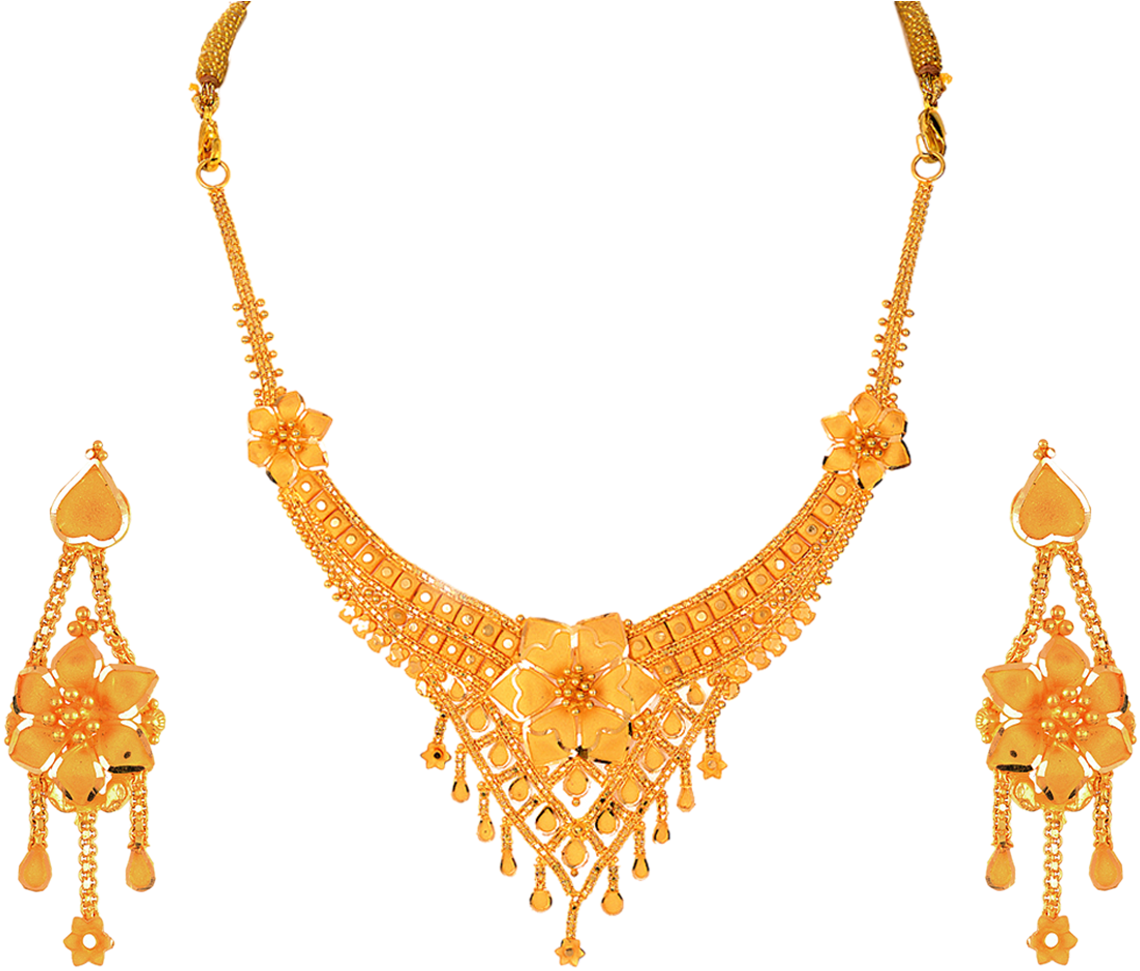 Sober Gold Necklace Set - Ladies Gold Chain Png (1200x1000), Png Download