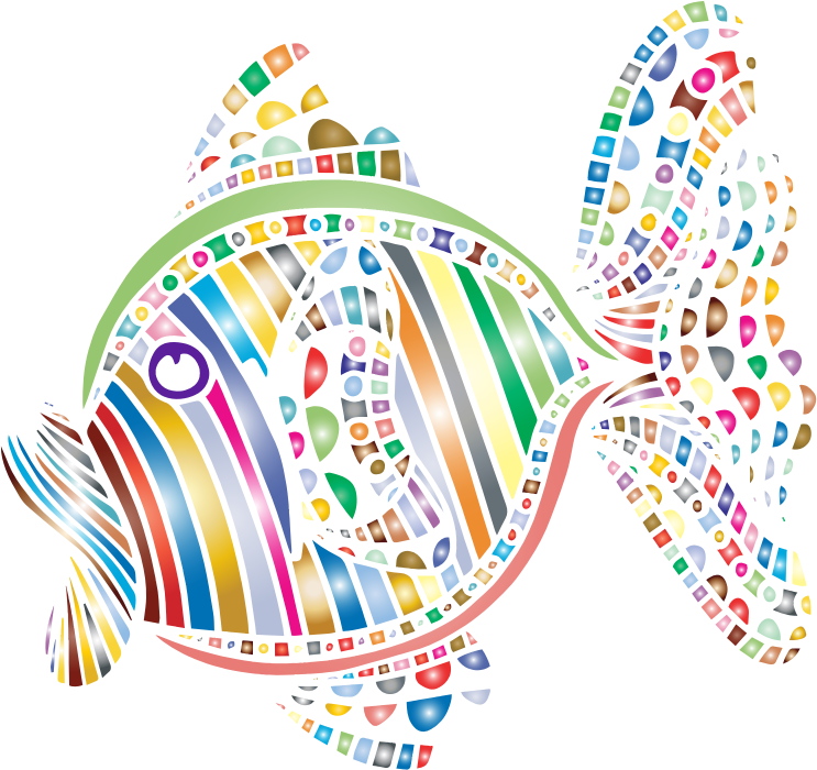 Colorful Refraction Heart Psychedelic Clipart Icon - Abstract Fish Png (743x700), Png Download