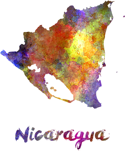 Bleed Area May Not Be Visible - Nicaragua Map In Black (560x700), Png Download
