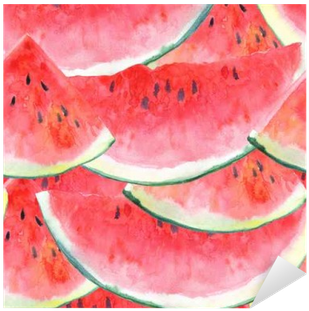 Vinilo Pixerstick Sin Patrón, Con La Ilustración Dibujada - Watermelon (400x400), Png Download