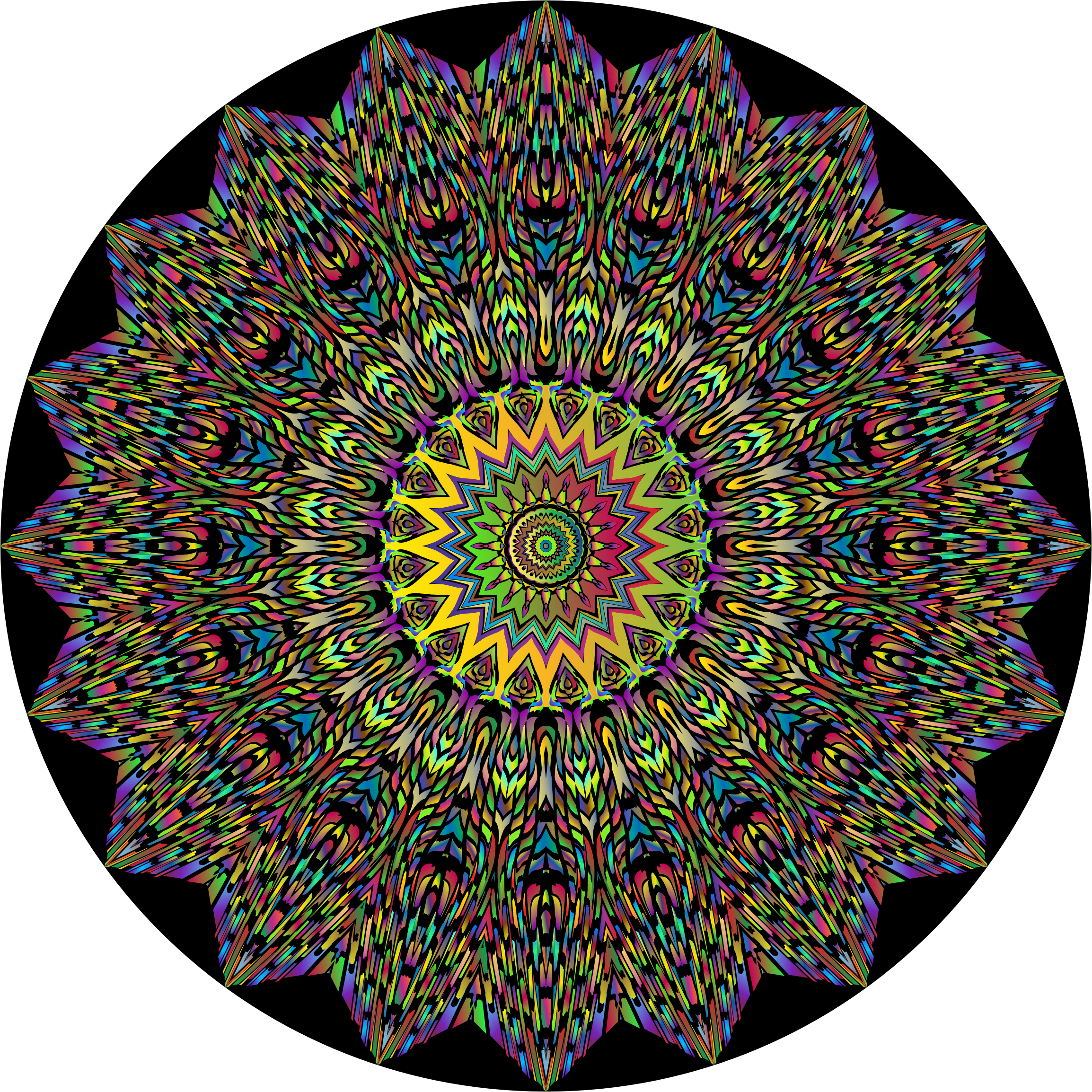 Physcedelic Clipart Mandalas - Psychedelic Mandala (2308x2308), Png Download