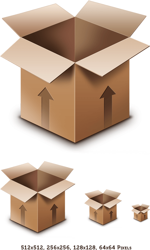 Preview Of The Cardboard Box - Boite En Carton Png (497x850), Png Download
