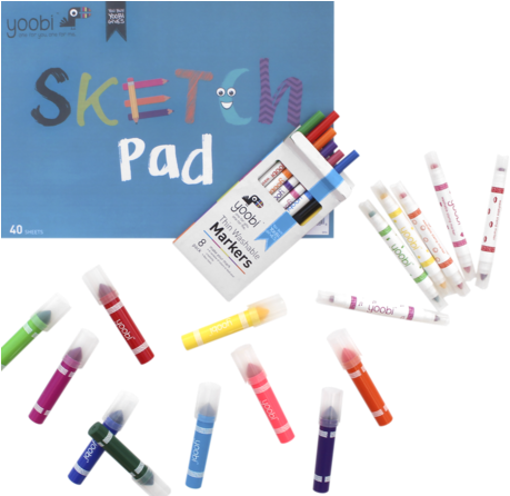 For The Marker Maniac - Yoobi Thin Washable Markers 8 Pack Multi-coloured (480x445), Png Download