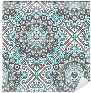 Ethnic Floral Seamless Pattern With Mandalas Wallpaper - Art-b (400x400), Png Download