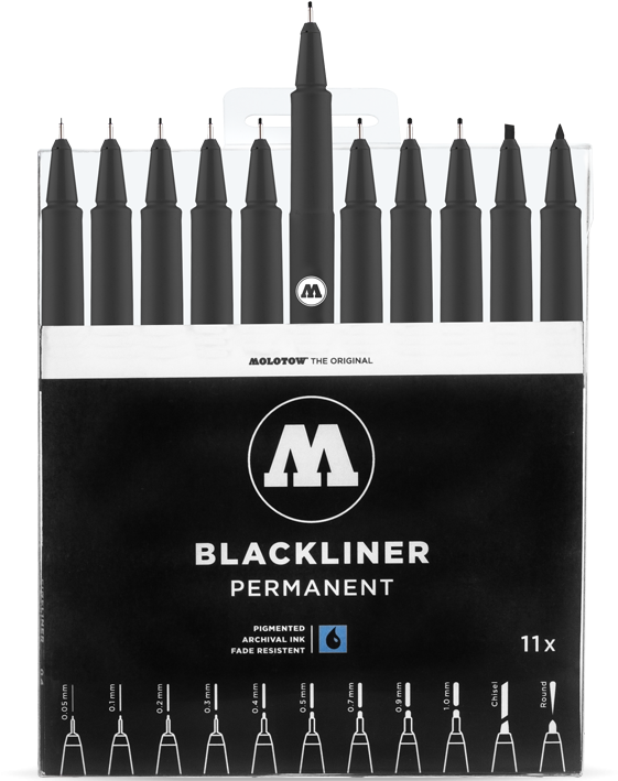 Blackliner Complete Set - Molotow Black Liner Complete Set (800x800), Png Download